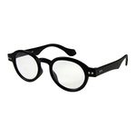 I NEED YOU Round Eyeglass Black Doktor Frame Reading Eyeglasses For Men & Women Spring Hinge Plastic Eyeglasses With Strength +2.0