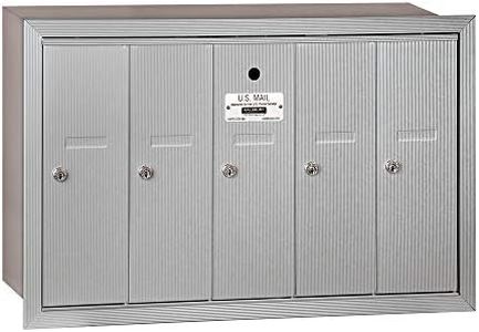 Salsbury Industries 3505ARU Recessed Mounted Vertical Mailbox with 5 Doors and USPS Access, Aluminum