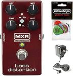 Briskdrop MXR M85 Bass Distortion Pedal Bundle with Dunlop ECB003 Power Supply and Dunlop Variety Pick Pack(M85bundle2)