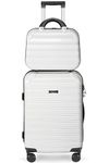 Feybaul Luggage Set Suitcase PC+ABS with TSA Lock Hardshell Carry On Luggage with Spinner Wheels Carry On Luggage for Airplanes 2 Piece Luggage Set 14/20 Inch