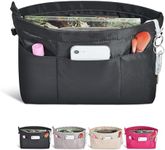 NAKODU Premium Nylon Purse Organizer Tote Handbag Insert Organizers Bag in Bag Zipper 13 Pockets 5 Sizes (black, XXL)