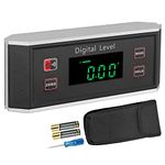 Digital Inclinometer, XUNTOP Digital Protractor Angle Finder with Carrying Bag, Waterproof IP65/ V-Groove Magnetic Base/Automatic Digital Inversion Digital Level for Woodworking