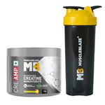 MuscleBlaze Micronised Creatine Monohydrate CreAMP Powder, Citrus Blast (30 Servings, 120g) with Shaker | Pack of 2 | Trustified Certified Creatine