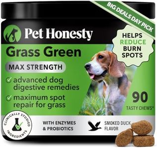 Pet Honesty Grass Green Max Strength Burn Spot Chews for Dogs - Premium Formula - Dog Pee Lawn Spot Saver Treatment Caused by Dog Urine, Supports Healthy Digestion w/Probiotics + DL-Methionine (90ct)