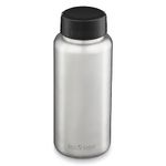 Klean Kanteen Wide Mouth Single Wall Stainless Steel Water Bottle (w/Wide Loop Cap) - 40oz - Brushed Stainless