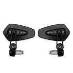 FENRIR CNC Aluminum Alloy Cafe Racer Black Motorcycle Bar End Mirrors Side Folding 22MM 7/8" inch Handlebar Mirror Universal Rear View For M6/M8 Standard Super Sport Naked Street Bike Scooter Minimoto