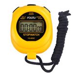 FCXJTU Sports Simple Stopwatch, Digital Single Lap/Split Memory Stopwatch Countdown Timer, On/Off, AAA Battery(Included), Child Friendly for Training Kids Coaches Yellow