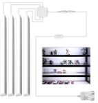 LED Shelf Lights for Display Showcase, 4X 30cm V-Shape Led Strip Lights Kit with Milky White Cover and On/Off Switch - 1200lm 12W - Pure White (6000K)