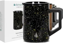 Elemental Summit Insulated Coffee Mug with Lid & Handle, Lightweight Camp Mug, Triple Wall Stainless Steel Vacuum Insulated Mug, Hot and Cold Thermal Coffee Tumbler, 16oz - Black Speckle