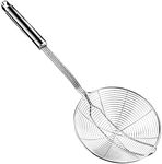 Aettechgd Steel Spider Strainer Skimmer Ladle, Strainer Spider Skimmers for Kitchen Cooking and Frying, Premium Strainer Spoon Diameter: 5.4Inch, Total Length: 15.4Inch