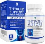 Thyroid Support Supplement - (Vegetarian) - natural blend of Vitamin B12, Iodine, Zinc, Selenium, Ashwagandha Root, Copper, Coleus Forskohlii & more - 30 Day Supply