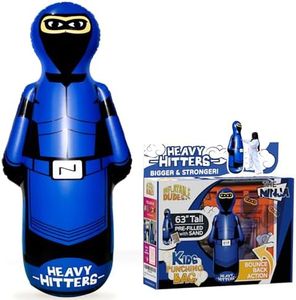 INFLATABLE DUDES Ninja {Large Nobi} 63 Inches -Kids Punching Bag | ALREADY filled with SAND| Bop Bag | Inflatable Toy | Boxing -HEAVY HITTERS- | Bounce-Back Action! |Karate, MMA, Kickboxing, Taekwondo