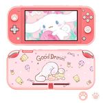 DLseego Protective Case Compatible with Switch Lite, TPU Cover Case Cute Rabbit Animal Pattern Shock-Absorption Design Hard Cover with 2 pcs Thumb Grips - Pink Rabbit