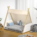 Oikiture Kids Bed Frame Single Size Bed Wooden Timber Mattress Platfrom