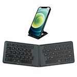 Multi-device Bluetooth keyboard - Samsers Portable Rechargeable Wireless Keyboard with Stand Holder, Ultra Slim Ergonomic Folding Keyboard BT 5.1 for OS iOS Android Windows Cellphone Tablet Laptop Mac