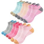 inaWarm Womens Running Socks 6 Pairs, Trainer Socks Women Sports Breathable Cushioned Ankle Socks，Outdoor Anti-Blister Cotton Multipack Performance Athletic Socks