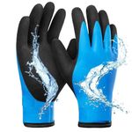 QTM Waterproof Winter Work Glove for Men and Women Double Coated and Therman Insulated Gloves for Cold Weather, Outdoor Freezer Gardening Agriculture Multi-Purpose Glove (BLACK, PACK OF 1 PAIR)