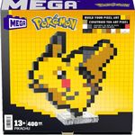 MEGA Pokemon Action Figure Building Set, Pikachu with 400 Pieces and Pixel Retro Style, for Table or Wall Decor, Build & Display Toy for Collectors