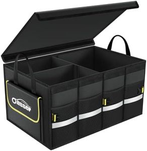oasser Organizer per Bagagliaio Auto Waterproof 55L 600D Tessuto Oxford Organizer per Bbaule Auto Pieghevole Multiscomparto Antiscivolo con Base Robusta Borsa per Bagagliaio Auto Standard