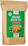 Kiss Me Organics Green Tea with Hibiscus Flower - Organic, Traditional, Green Tea Bags for a Hot or Cold Brew - 100 Tea Bags (1 Pack)