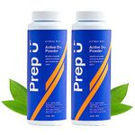 Prep U Active Dry Powder - Anti-Chafing, Odor Control for Groin, Feet, and Body - Talc Free Body Powder for Teens, Men and Athletes – 3.4 Oz (2 Pack)