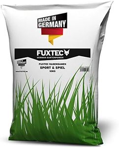 FUXTEC 10kg Semillas de césped para deporte y juego - Semillas de césped para siembra nueva - Césped deportivo y de juego - Césped verde resistente y de rápida regeneración