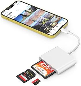 SZHAIYIJIN CF SD Card Reader for iPhone iPad, 3 in 1 Compact Flash Memory Card Reader Adapter, 3-Slot MicroSD CF SD Trail Game Digital Camera Viewer for iPhone 14/14 Pro/13/13 Pro No App Required