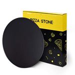 Menesia 12 Inch Black Non-stick Ceramic Pizza Stone Pan, Baking Stones for Ovens & Grill & BBQ, Round Oven Cooking Stone