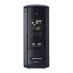 CyberPower BRG1000AVRLCD Intelligent LCD UPS System, 1000VA/600W, 10 Outlets, AVR, Mini-Tower, 5-Year Warranty