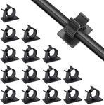 Viaky 30 Pcs Black Cable Wire Clips Adjustable Nylon Wire Holder Adhesive Cable Management Suitable for Maximum Diameter 0.8 inch (20.1mm) Cables