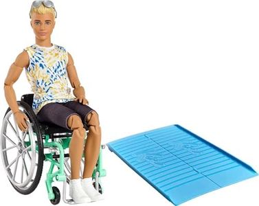 Barbie Ken Fashionistas Doll #167 with Wheelchair & Ramp Wearing Removable Tie-Dye Shirt, Black Shorts & Accessories (Amazon Exclusive)