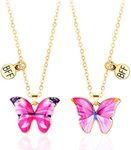 CERSLIMO Best Friend Necklace - Friendship Gifts Butterfly Matching Bff Necklace for 2 Girls | Friendship Magnetic Necklace for Girls Women Teens Kids Jewellery Birthday Christmas friendship Necklace, Stainless Steel