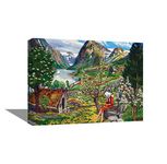 Tamatina Claud Monet Art Framed Canvas Gallery Wrap Framed Paintings | Hill Station of Himachal | Home Decorative Gift Item | Frame Size - 24X18 Inches.t704