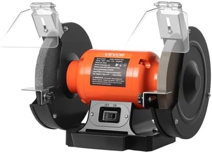 VEVOR Bench Grinder, 8-inch Single Speed, 3450RPM High-Speed Table Grinders with 550W 4.5A 3/4Hp Induction Motor, 36/60-Grit Grinding Wheel & Adjustable Eye Shield for Fast Sharpening Grinding