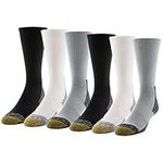 Gold Toe mens Xs Short Crew Socks, 6-pairs, Grey/White/Black, Large