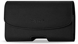 Golden Sheeps Carrying Belt Case for Alcatel GO FLIP,ATT Cingular Flip 2, Alcatel QuickFlip, Alcatel MyFlip Horizontal Leather Carrying Case with Belt Clip and Belt Loops[4.3" X2.1" X 0.75"] (Black)