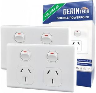 Gerintech Double Power Point, GPO Power Outlet 250V, 10A (White, Classic)