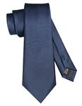 JEMYGINS Mens Navy Blue Tie 7cm Silk Necktie for Business and Wedding (20)