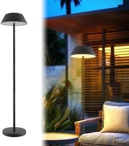 Bobcat Lighting Outdoor Solar Powered Floor Lamp for Patios, Decks, Outdoor Living Spaces, Reading - Tall, Ultra Bright, Cordless, 3 Different Light Colors, Charge Battery by Solar or USB-C