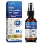 100% Organic Natural Magnesium Oil Spray(60ml), Replenish Body's Magnesium, Topical Magnesium Oil Spray, Pure Magnesium Oil Spray, Magnesium Joint Body Spray，Gluten Free-2.02 fl oz