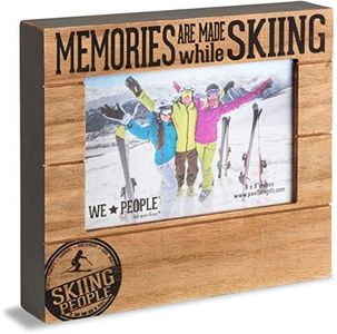 Pavilion Gift Company We People 67360 Picture Frame Memories are Made While Skiing 4x6 Picture Frame, Brown, Black