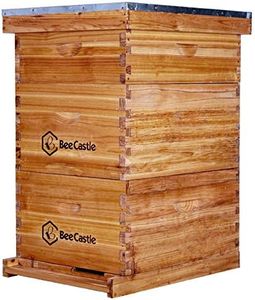 BeeCastle 10 Frame Langstroth Bee Hive Coated with Beeswax Includes Beehive Frames and Waxed Foundations (2 Deep Boxes & 1 Medium Box)