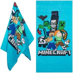 Minecraft Toalla Playa para Niños, 100% Algodón, Secado Rápido - Regalo para Vacaciones