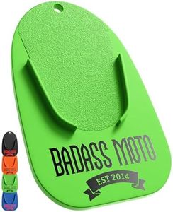 Badass Moto Motorcycle Kickstand Pads - Motorcycle Pads Durable Motorcycle Kickstand Plate, Biker Kick Stand, Motorcycle Stand Pad - Park Your Bike on Hot Pavement, Grass, Soft Ground - Go Fast Green