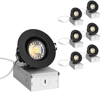 ZYC 3 Inch LED Recessed Lighting - 6 Pack Spotlight Recessed for Ceiling,3 Inch Gimbal LED Recessed Light,8W 850LM Dimmable ETL,Black Trim, 2700K/3000K/3500K/4000K/5000K,3BK-GIMR-6PIII