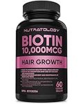 Biotin 10000MCG Hair Vitamins For Hair Growth Women - Promotes Healthy Skin & Nail Growth - Supports Muscle Function - Biotin Supplement - Hair Growth Products for Women - 60 capsules