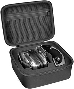 Case for Walker's Razor Slim Electronic Muff Storage Holder for Howard Leight Protection for Honeywell Impact Sport Sound Amplification Shooting Earmuff and Safety Glasses for Awesafe,Black-Box Only