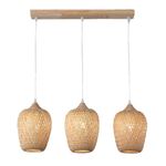 Boho Light Fixtures Ceiling 3 Lights E27 Boho Basket Mini Hanging Lamp 220V Mini Rattan Chandelier Light Fixture for Bedroom Kitchen Island Farmhouse Living Room Home, 54cm