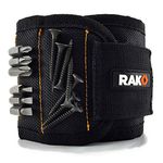 RAK Magnetic Wristband with Strong Magnets for Holding Screws, Nails, Drill Bits for DIY Handyman, Father/Dad, Husband, Boyfriend, Him, Men, Women (Black)