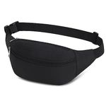 Waterproof Bumbags Waist Fanny Pack for Men Women Ladies Fashion Bum Bag with Adjustable Belt for Sport Running Hiking Jogging Girls Women Men (Black)